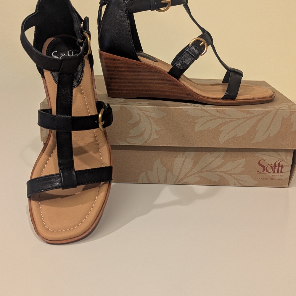 Black Women's Wedge Sandals